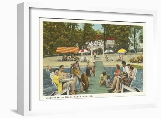 Lakeside Hotel, Clear Lake, Indiana-null-Framed Art Print