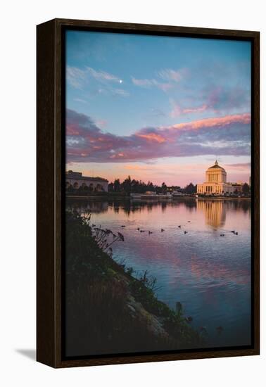 Lakeside Morning Reflections, Lake Merritt, Oakland California-Vincent James-Framed Premier Image Canvas