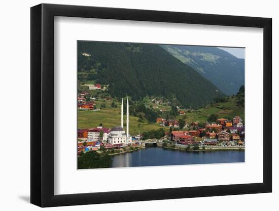 Lakeside Mosque, Uzungol Alpine Resort, Black Sea Coast Area, Trabzon Province, Anatolia, Turkey-Christian Kober-Framed Photographic Print