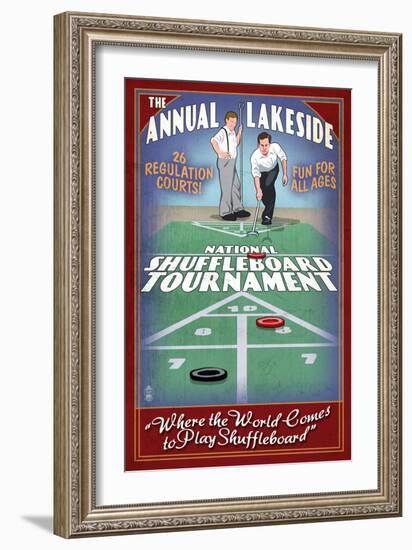 Lakeside, Ohio - Shuffleboard Tournament-Lantern Press-Framed Art Print