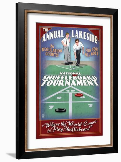 Lakeside, Ohio - Shuffleboard Tournament-Lantern Press-Framed Art Print