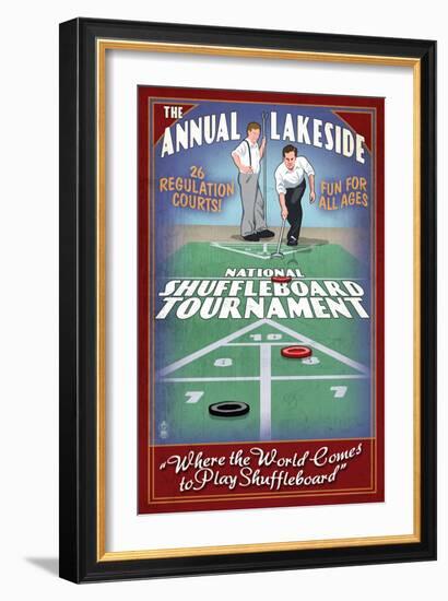 Lakeside, Ohio - Shuffleboard Tournament-Lantern Press-Framed Art Print