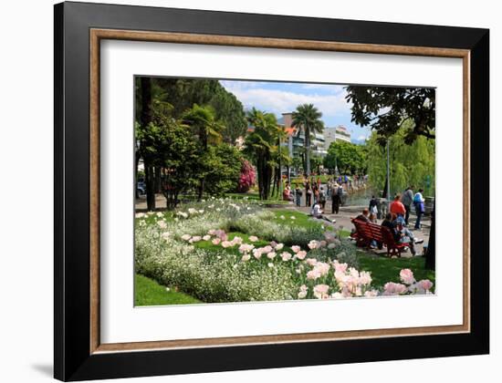 Lakeside Promenade of Locarno, Lake Maggiore, Canton of Ticino, Switzerland-null-Framed Art Print