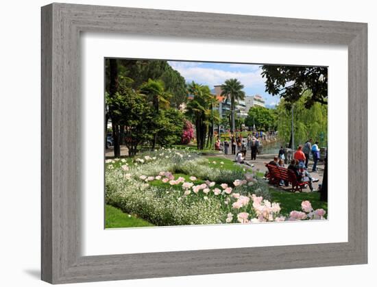 Lakeside Promenade of Locarno, Lake Maggiore, Canton of Ticino, Switzerland-null-Framed Art Print