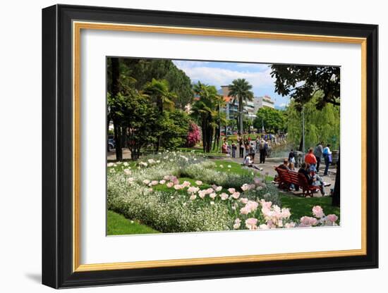 Lakeside Promenade of Locarno, Lake Maggiore, Canton of Ticino, Switzerland-null-Framed Art Print