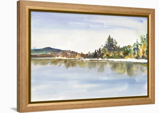 Lakeside Reflections-Lora Gold-Framed Stretched Canvas