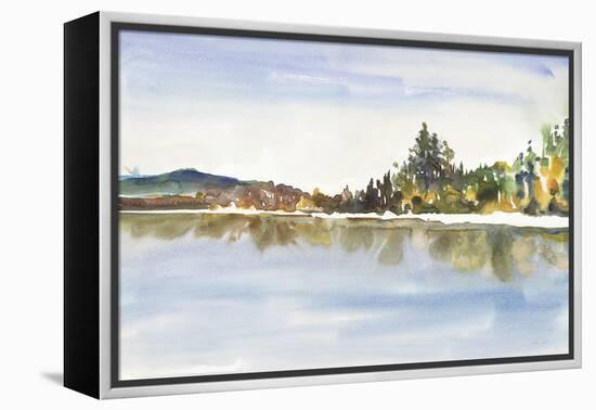 Lakeside Reflections-Lora Gold-Framed Stretched Canvas