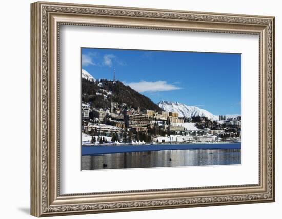 Lakeside, St. Moritz in Winter, Engadine, Graubunden, Switzerland, Europe-Christian Kober-Framed Photographic Print