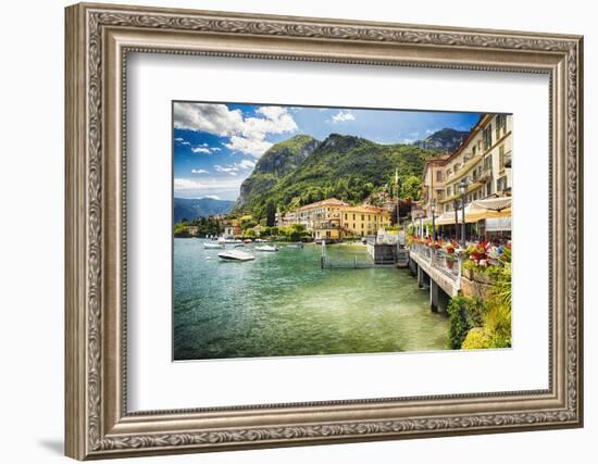 Lakeside Terrace Menaggio, Lake Como, Italy-George Oze-Framed Photographic Print