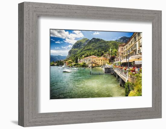 Lakeside Terrace Menaggio, Lake Como, Italy-George Oze-Framed Photographic Print