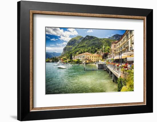 Lakeside Terrace Menaggio, Lake Como, Italy-George Oze-Framed Photographic Print