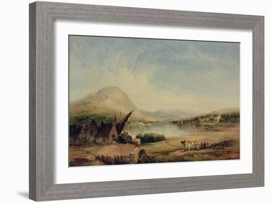 Lakeside View, 19Th Century (Oil on Canvas)-Alfred Vickers-Framed Giclee Print