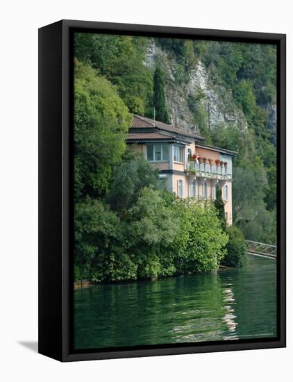 Lakeside Villa, Lake Lugano, Lugano, Switzerland-Lisa S. Engelbrecht-Framed Premier Image Canvas