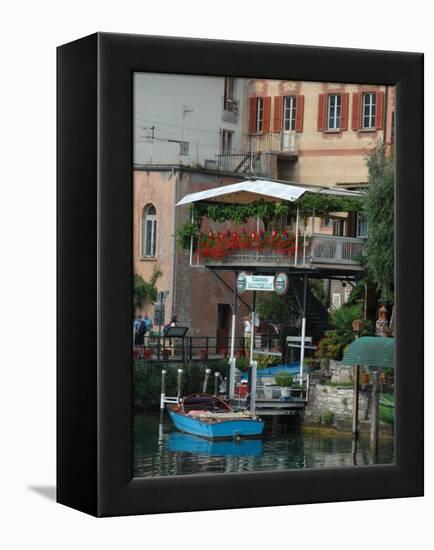 Lakeside Village Cafe, Lake Lugano, Lugano, Switzerland-Lisa S. Engelbrecht-Framed Premier Image Canvas