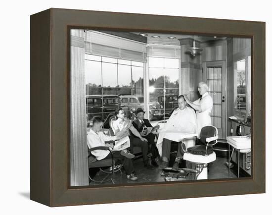 Lakewood Barber Shop, 1940-Chapin Bowen-Framed Premier Image Canvas