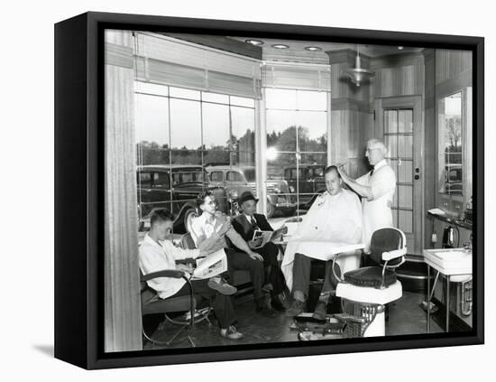 Lakewood Barber Shop, 1940-Chapin Bowen-Framed Premier Image Canvas