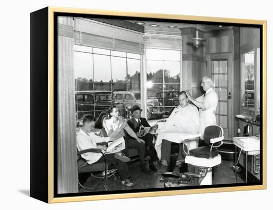 Lakewood Barber Shop, 1940-Chapin Bowen-Framed Premier Image Canvas