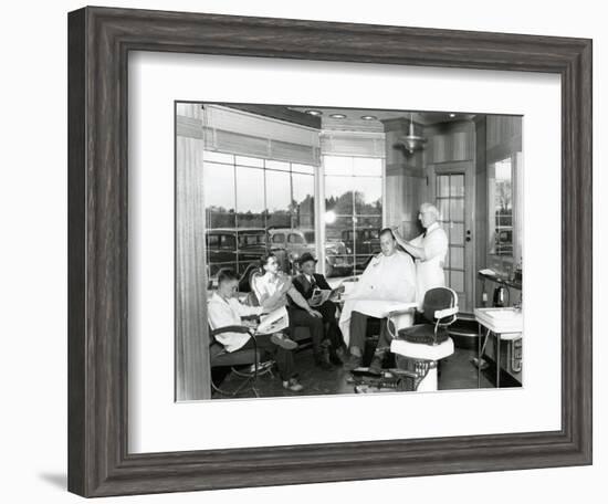 Lakewood Barber Shop, 1940-Chapin Bowen-Framed Giclee Print