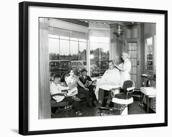 Lakewood Barber Shop, 1940-Chapin Bowen-Framed Giclee Print