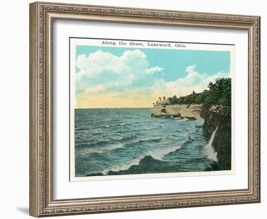 Lakewood, Ohio - Shoreline Scene-Lantern Press-Framed Art Print