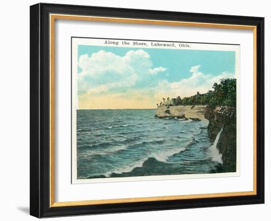 Lakewood, Ohio - Shoreline Scene-Lantern Press-Framed Art Print