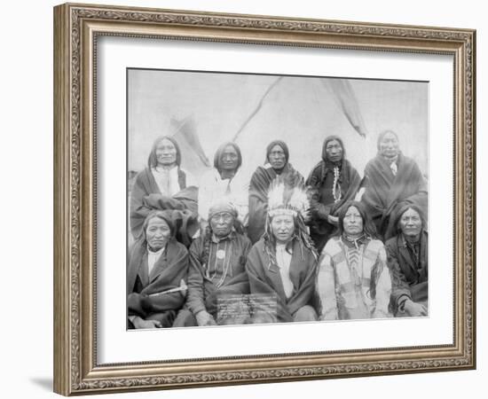 Lakota Indian Chiefs who Met General Miles to End Indian War Photograph - Pine Ridge, SD-Lantern Press-Framed Art Print