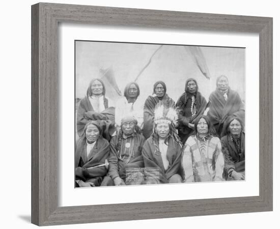 Lakota Indian Chiefs who Met General Miles to End Indian War Photograph - Pine Ridge, SD-Lantern Press-Framed Art Print