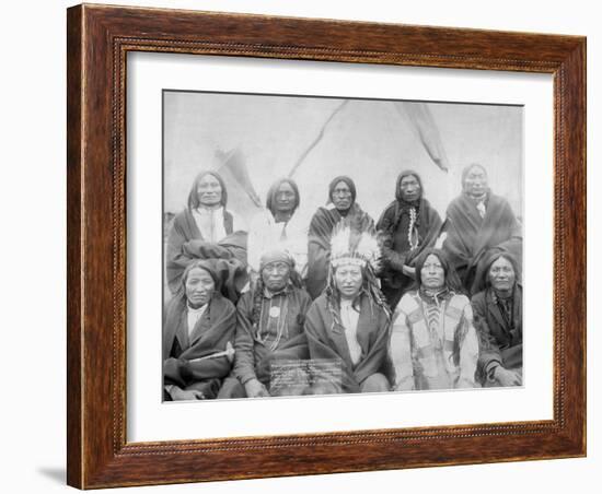 Lakota Indian Chiefs who Met General Miles to End Indian War Photograph - Pine Ridge, SD-Lantern Press-Framed Art Print