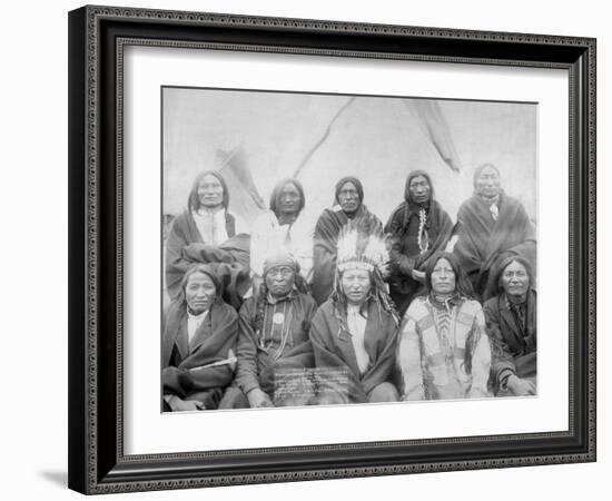 Lakota Indian Chiefs who Met General Miles to End Indian War Photograph - Pine Ridge, SD-Lantern Press-Framed Art Print