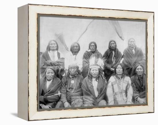 Lakota Indian Chiefs who Met General Miles to End Indian War Photograph - Pine Ridge, SD-Lantern Press-Framed Stretched Canvas