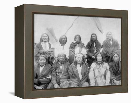 Lakota Indian Chiefs who Met General Miles to End Indian War Photograph - Pine Ridge, SD-Lantern Press-Framed Stretched Canvas