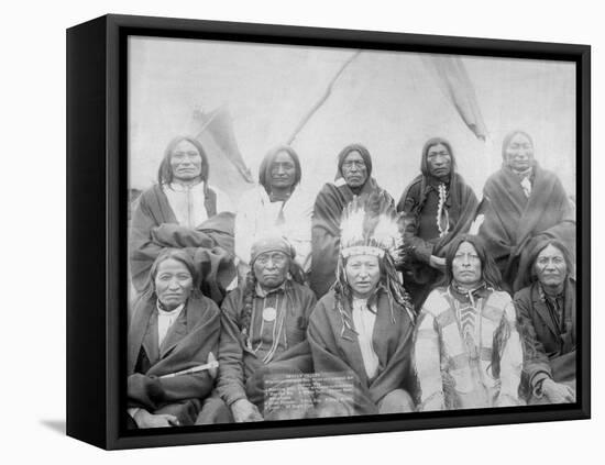 Lakota Indian Chiefs who Met General Miles to End Indian War Photograph - Pine Ridge, SD-Lantern Press-Framed Stretched Canvas