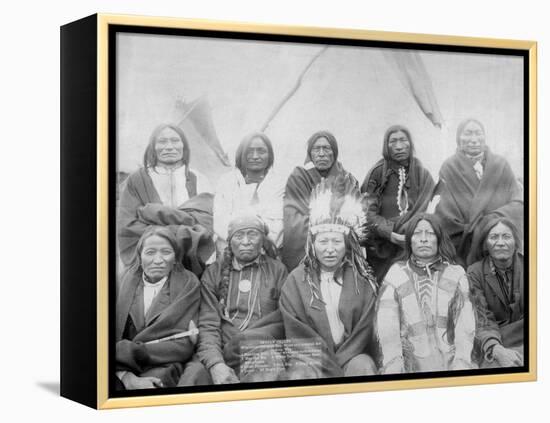 Lakota Indian Chiefs who Met General Miles to End Indian War Photograph - Pine Ridge, SD-Lantern Press-Framed Stretched Canvas