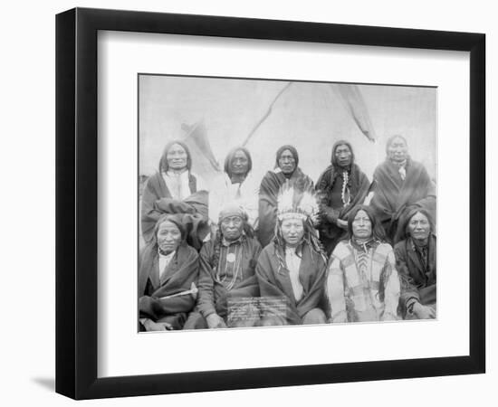 Lakota Indian Chiefs who Met General Miles to End Indian War Photograph - Pine Ridge, SD-Lantern Press-Framed Art Print