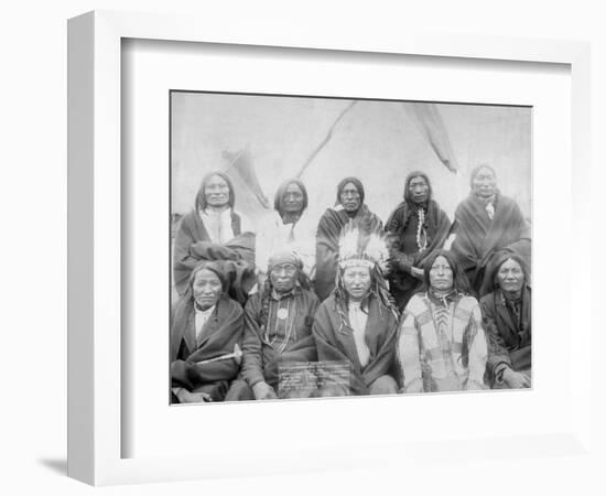 Lakota Indian Chiefs who Met General Miles to End Indian War Photograph - Pine Ridge, SD-Lantern Press-Framed Art Print