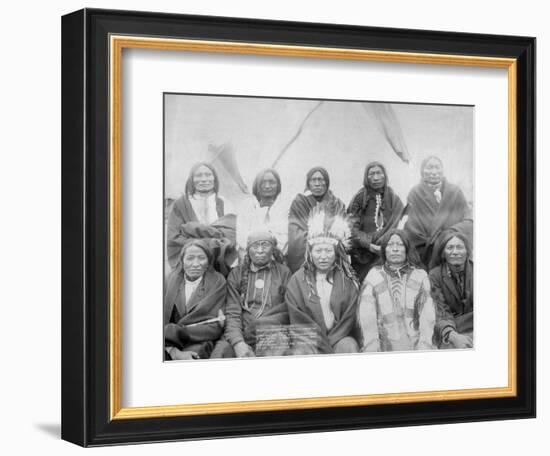 Lakota Indian Chiefs who Met General Miles to End Indian War Photograph - Pine Ridge, SD-Lantern Press-Framed Art Print