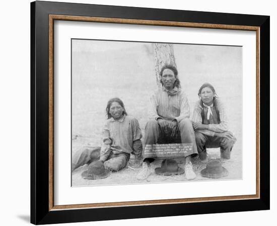 Lakota Indian Teenagers in Western Dress Photograph - Pine Ridge, SD-Lantern Press-Framed Art Print