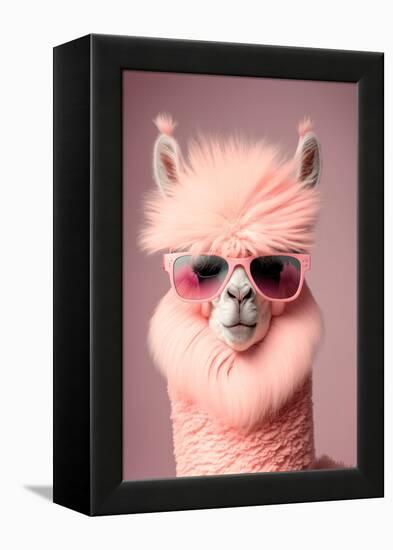 Lama in Sunglasses-Incado-Framed Stretched Canvas