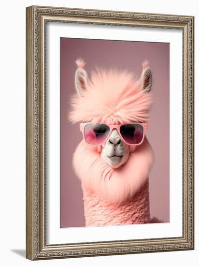 Lama in Sunglasses-Incado-Framed Art Print