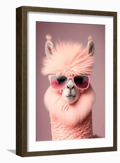 Lama in Sunglasses-Incado-Framed Art Print