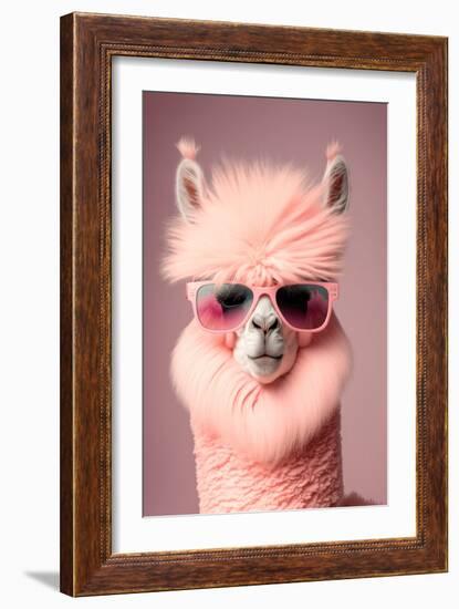 Lama in Sunglasses-Incado-Framed Art Print