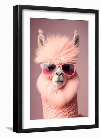 Lama in Sunglasses-Incado-Framed Art Print