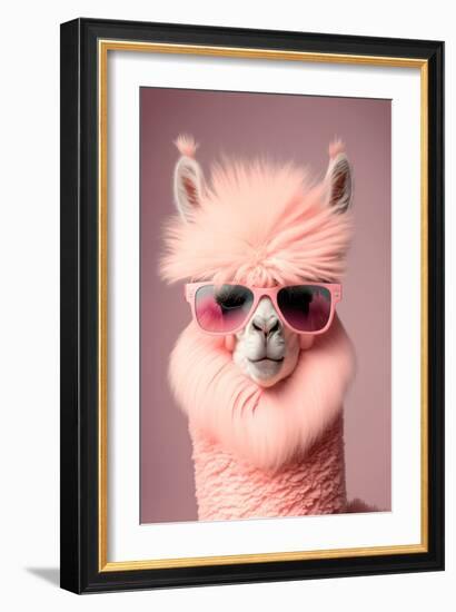 Lama in Sunglasses-Incado-Framed Art Print