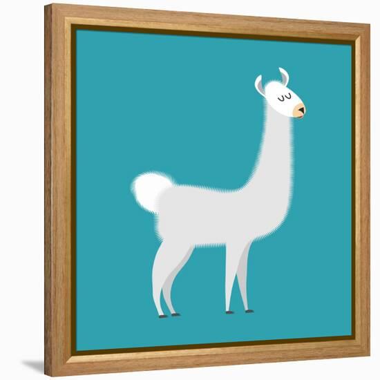 Lama Isolated. Cute Alpaca Animal. South American Mammal-popaukropa-Framed Stretched Canvas