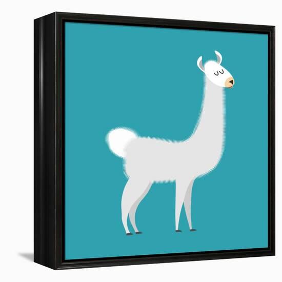 Lama Isolated. Cute Alpaca Animal. South American Mammal-popaukropa-Framed Stretched Canvas