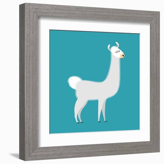 Lama Isolated. Cute Alpaca Animal. South American Mammal-popaukropa-Framed Art Print