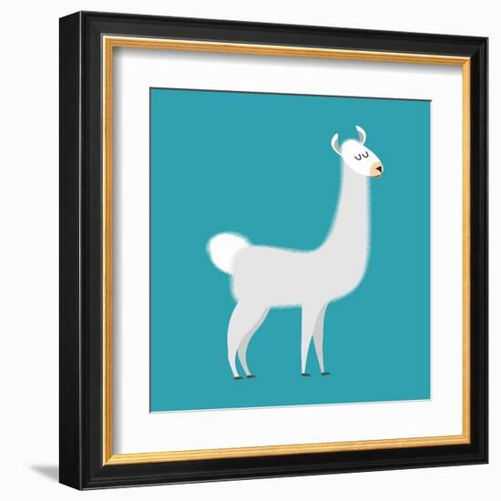 Lama Isolated. Cute Alpaca Animal. South American Mammal-popaukropa-Framed Art Print