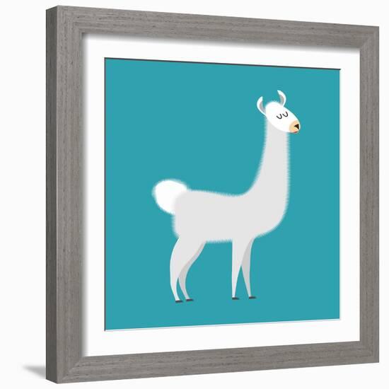 Lama Isolated. Cute Alpaca Animal. South American Mammal-popaukropa-Framed Art Print