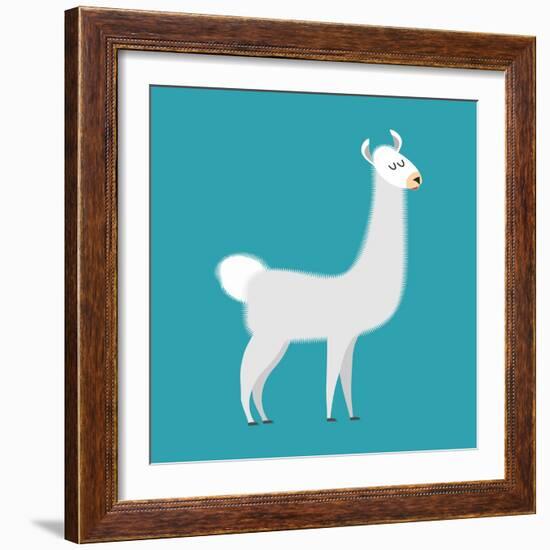 Lama Isolated. Cute Alpaca Animal. South American Mammal-popaukropa-Framed Art Print