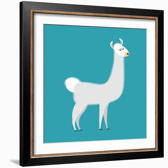 Lama Isolated. Cute Alpaca Animal. South American Mammal-popaukropa-Framed Art Print